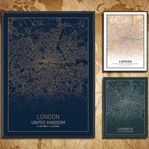 London Map Print, Custom City Map Print, Housewarming gift, Modern Map Print, Travel Map Poster, London City Art, Map Print Gift idea