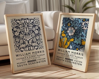 William Morris Prints, William Morris Posters set, 2 Print Set, Art Nouveau, Textile Art Prints, William Morris Gift idea, Exhibition Prints