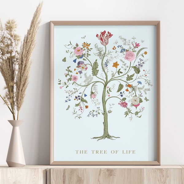 Tree of Life | Botanical Artwork | Abstract Drawing | Family Tree | Vintage Artwork | Abstract Line Art | Neutral | Full Colour