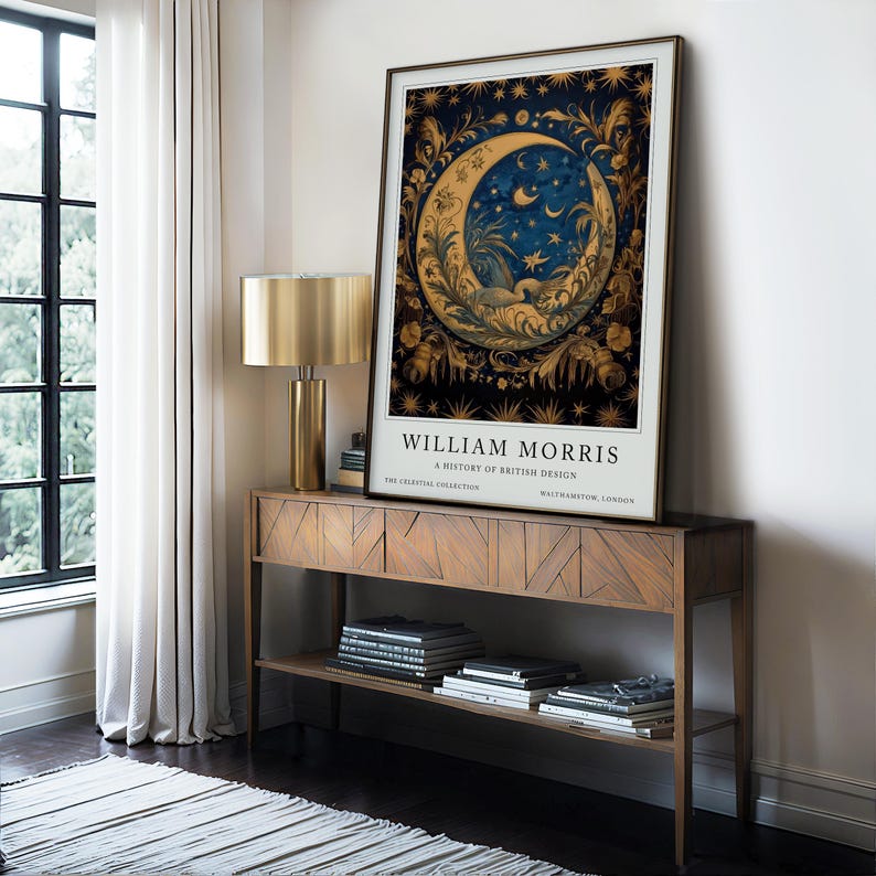 William Morris Print, Moon and Stars, Tree of Life, William Morris Art ...
