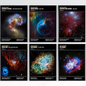 Hubble-Weltraumteleskop Poster, Wanddekor, Weltraumdruck, Sonnensystem, Wissenschaft, NASA, JWST, Hubble-Teleskop, Astronomieplakat,