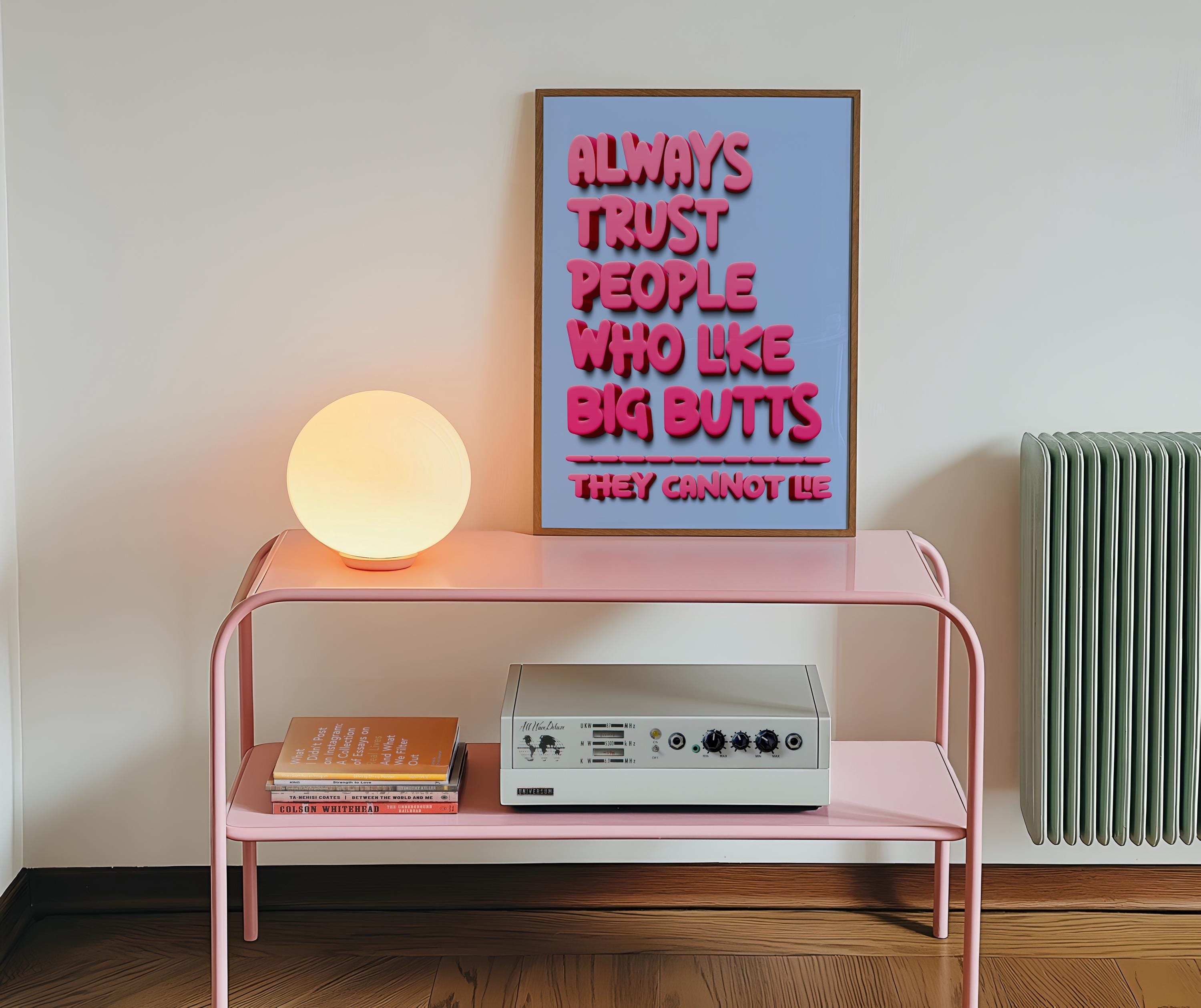 Funny Wall Art Poster, Rude Humour, Bold Colour Artwork, Music Lyrics ...