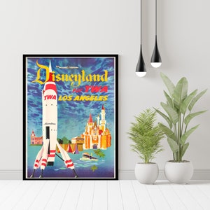 Disneyland Vintage Travel poster, Retro Travel poster,USA Travel Print, Wall art, Wall Poster, Vintage Print