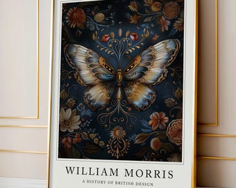 Morris Butterfly Prints, William Morris Print, Vintage Butterfly Art, Butterfly decor, Gift for her, Butterfly Poster, Morris Poster, Art