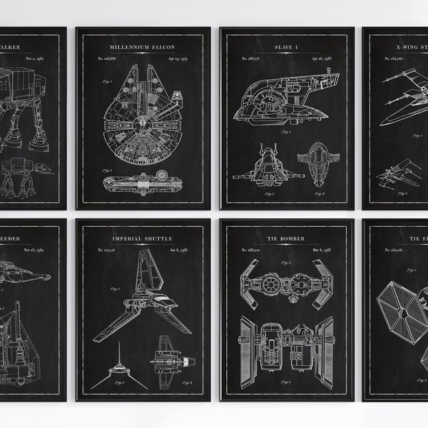Projetos de Star Wars, pôster de Star Wars, esquemas de Star Wars, retrô, pergaminho, ciência, estudante, caverna do homem, engenharia, pôster, impressão,