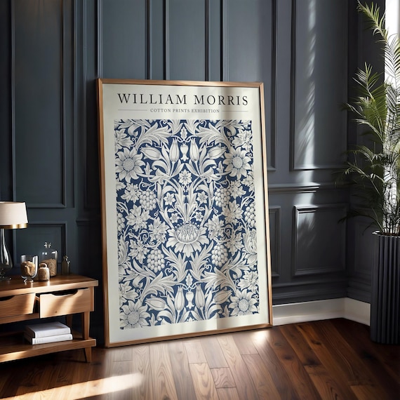 William Morris Prints, Blue Print, Art Nouveau Print, Floral Pattern Print, Botanical Prints, William Morris gift, Vintage Wall Art, Morris