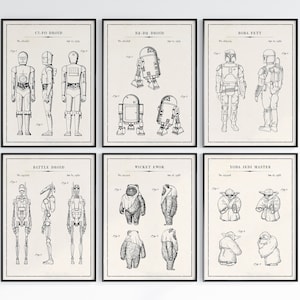Star Wars TIE Bomber patent blueprint poster, detailed technical artwork, retro sci-fi decor, perfect for creating a unique Star Wars wall display