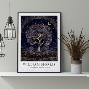 William Morris Print, Moon and Stars, Tree of Life, William Morris Art ...