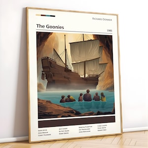 Poster del film The Goonies, arte classica degli anni '80, poster della nave pirata, Steven Spielberg, Hey you Guys, poster di film alternativi, regalo per gli amanti dei film