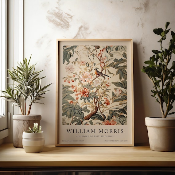 William Morris Bird Poster, William Morris Print, Art Nouveau Print, Botanical wall art, Floral Poster, Vintage Print, William Morris Gift