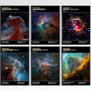 Hubble-Weltraumteleskop Poster, Wanddekor, Weltraumdruck, Sonnensystem, 3er-Set, NASA, JWST, Hubble-Teleskop, Astronomieplakat,
