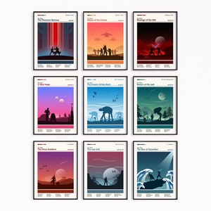 Star Wars Posters, Star Wars Trilogy, Minimal Movie Poster, Millennium Falcon, Jedi, Darth Vader, Skywalker, Star wars, Man Cave, Minimal