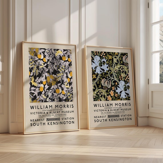 William Morris Print set of 2, William Morris Posters, Art Nouveau Prints, Textile pattern prints, Floral Artwork, Vintage art prints,Morris