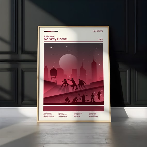Spiderman Poster, Minimalist Movie poster, Tom Holland Poster, Spiderman gift, No way Home, Marvel poster, Gift for him, Christmas gift