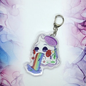 BOOzed Up Ghost Acrylic Shaker Charm Keychain