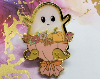 Ghost BOOquet Hard Enamel Pin - Pastel