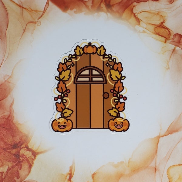 Fall Wreath Door Vinyl Sticker