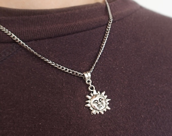 Sun Charm Necklace - Sunlight Chain Necklace- Unisex Necklace - Hypoallergenic Jewelry - Boho Style Necklace - Trendy Unisex Accessory