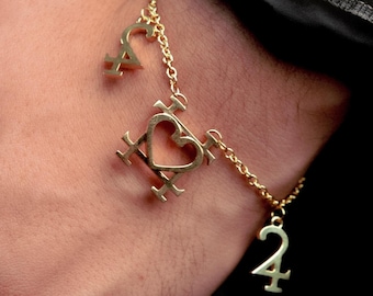 Silver Chain Bracelet, Heart Charm Necklace, Street wear Jewelry, Minimalist Jewellery, Adjustable Chain Necklace - Unisex Chain Necklace