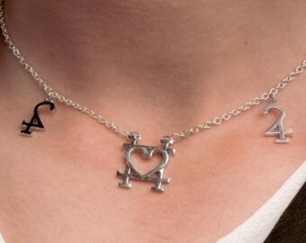Silver Chain Necklace, Heart Charm Necklace, Street wear Jewelry, Minimalist Jewellery, Adjustable Chain Necklace - Unisex Chain Necklace