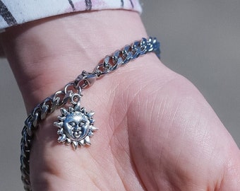 Sunlight Chain Bracelet | Stainless Steel Chain | Handmade with Charms