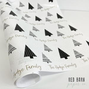 Personalized Modern Christmas Trees Wrapping Paper