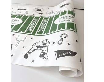 Custom Football Game Day Table Runner: Personalized Team Colors, Tailgate Party | Mascot, Food-Safe