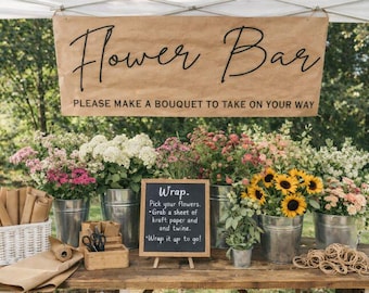 Kraft Paper Banner for a Flower Bar