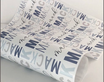 Custom Blue and Gray Color Block, Personalized Wrapping paper
