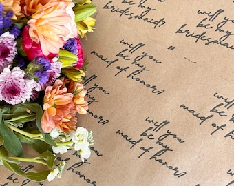 Bridesmaid, Maid Of Honor, Theme Flower Bouquet Wraps, Wedding Party Gift Ideas