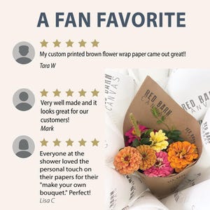Custom Baby Shower Fresh Flower Bouquet Wraps | Personalized image 4