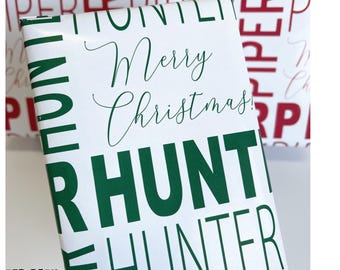 Personalized Merry Christmas Wrapping Paper: Custom Name or Logo
