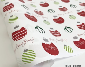 Personalized Christmas Ornaments Wrapping Paper