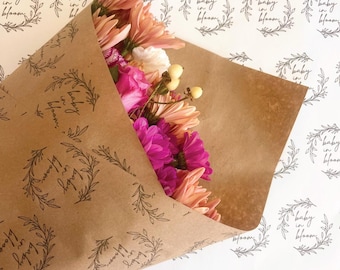 Baby In Bloom script Flower Bouquet Wraps | Personalized for your spring baby shower