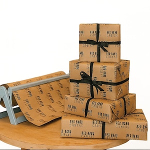 Custom Logo Kraft Wrapping Paper Roll - Business Gift Wrap