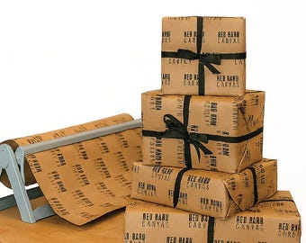 Custom Logo Kraft Wrapping Paper Roll - Business Gift Wrap