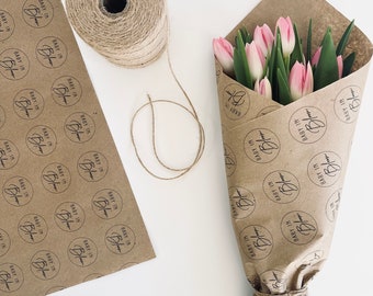 Baby In Bloom | Fresh Flower Bouquet Wraps | Brown Kraft Paper