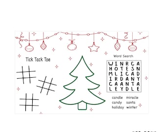 Christmas Activity Color Sheet |  Paper Placemats set of 25