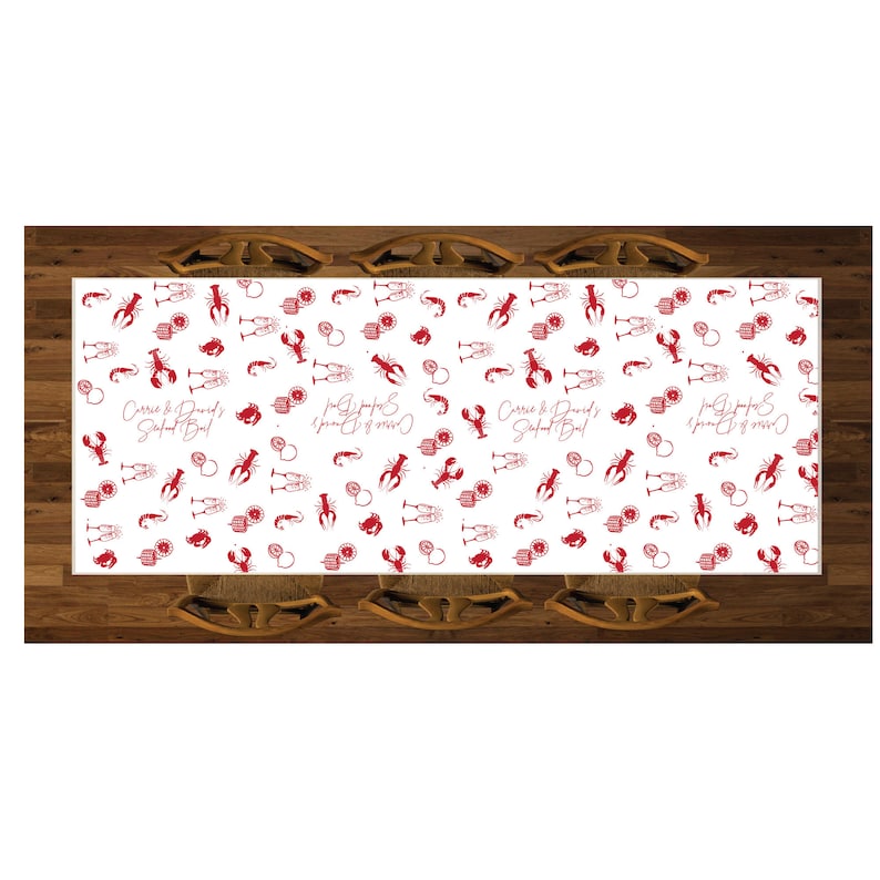 Seafood Boil table cover Personalized Paper Table Runner Food Safe Bild 5