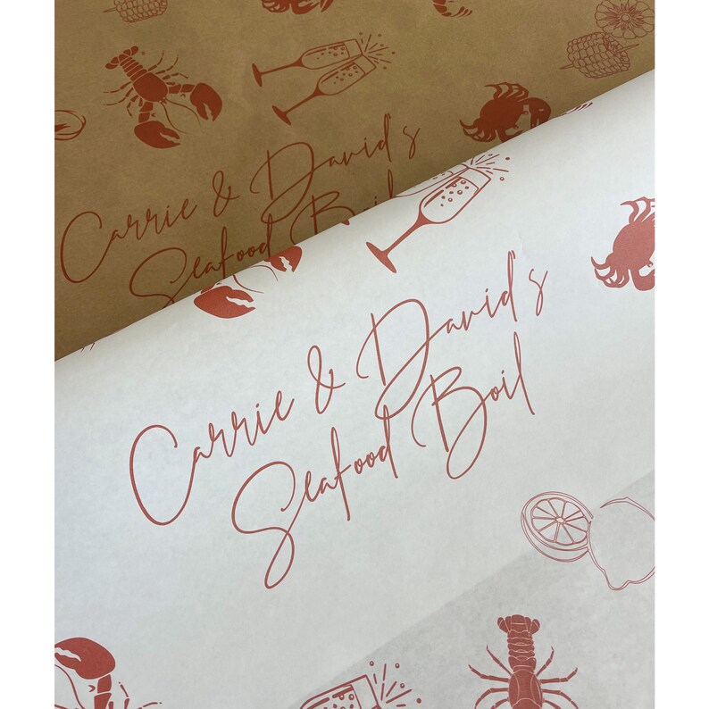 Seafood Boil table cover Personalized Paper Table Runner Food Safe Bild 4