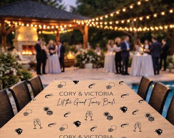 Let The Good Times Boil | Seafood Boil Personalized Paper Table Runner | Food Safe