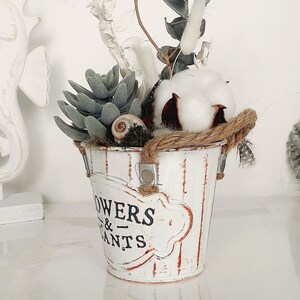 Deko Sommergesteck 'Flowers & Plants' im Vintage-Topf Bild 5