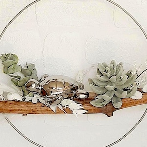 Maritime Sommerdeko Sommerkranz Fensterdeko Ring mit Schildkröte und Echeveria