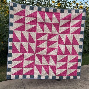 Hot Pink &quot;Half Dozen&quot; Throw Quilt
