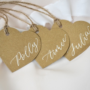 Marque-places pour mariage, marque-places pour calligraphie manuscrite, étiquettes pour invités au mariage, étiquettes pour cadeaux de mariage, marque-places rustiques