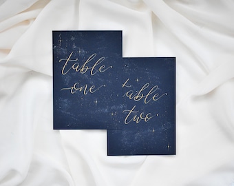 Celestial Wedding Table Number, Handwritten Wedding Table Name, Celestial Wedding Decor, Celestial Wedding Stationery, Wedding Seating Plan