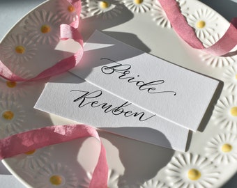 Wedding Place Name Cards, Handwritten Calligraphy Place Cards, Wedding Guest Name Tags