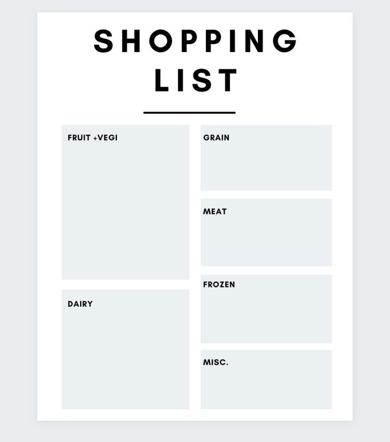 Meal Planner and Shopping List - Etsy