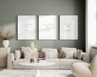 Living Room Frame Mockup: Interior Display (Digital Download)