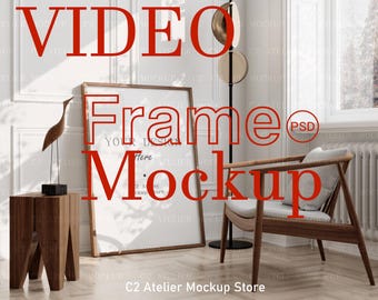 Animated Video Frame Mockup: DIN A ISO Vertical, Natural Shadows (PSD)